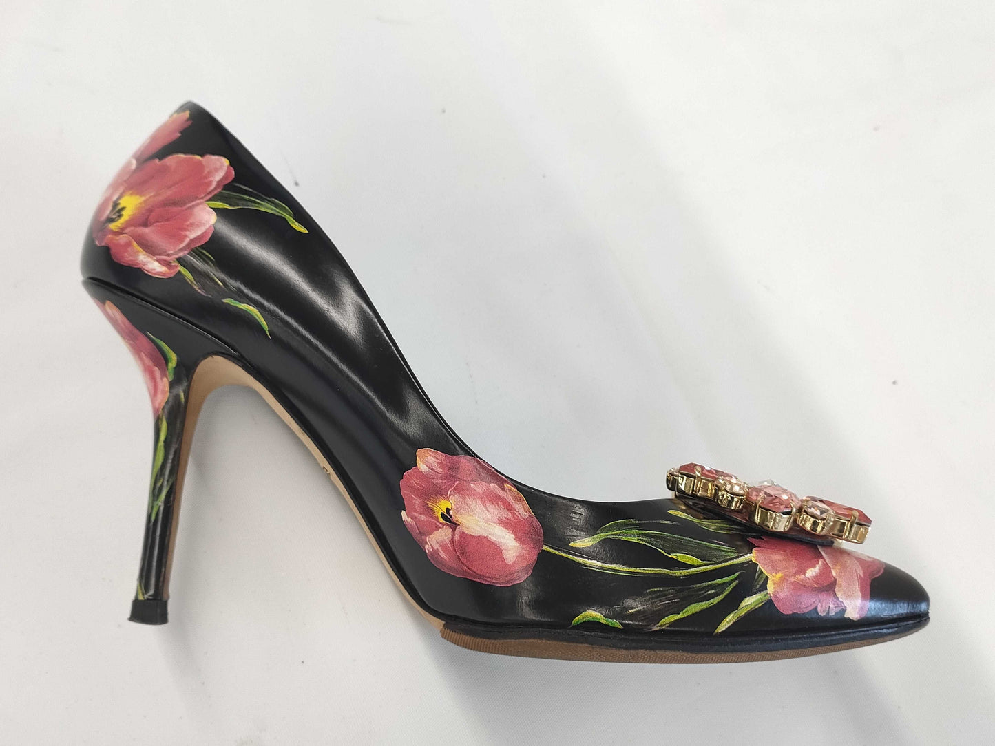 DOLCE&GABBANA DOLCE&GABBANA High Heel Floral Beaded Pumps Size 38