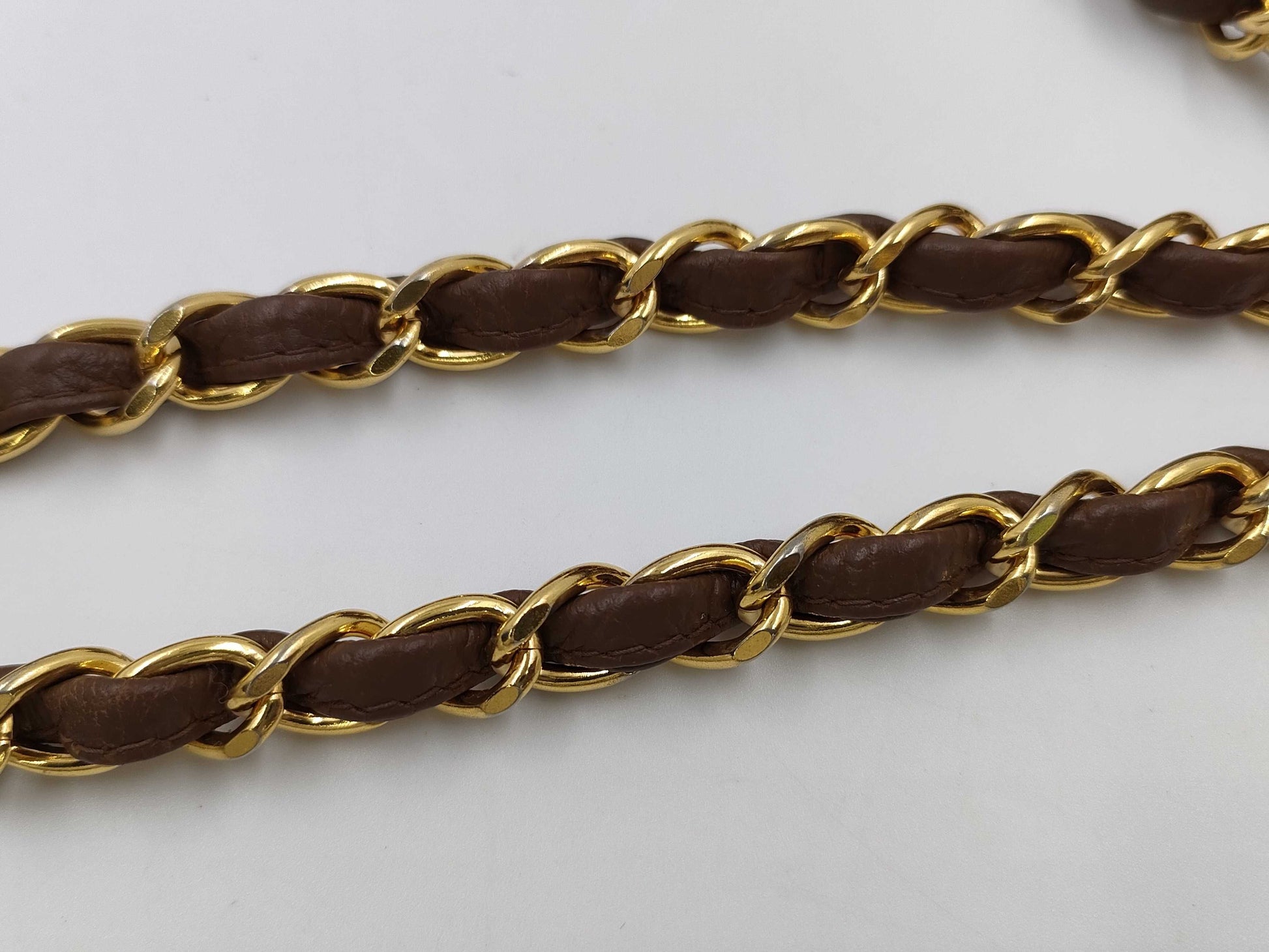 CHANEL Diana Chain Shoulder Bag in Brown Caviar Skin, Diana No. 3 Series