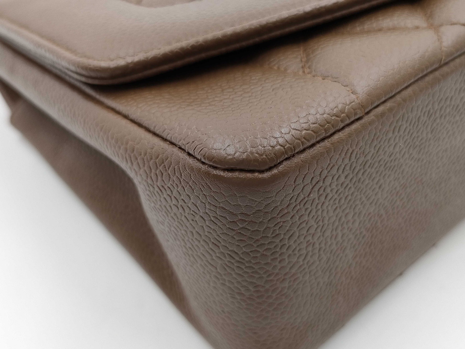 CHANEL Diana Chain Shoulder Bag in Brown Caviar Skin, Diana No. 3 Series