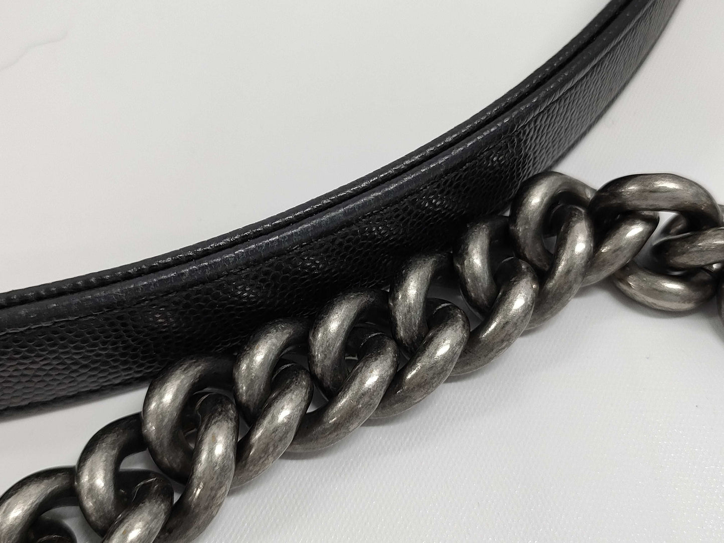 CHANEL Boy Chanel 25 Matelasse Caviar Leather Black with Silver Hardware A67086 29 Series Shoulder Bag