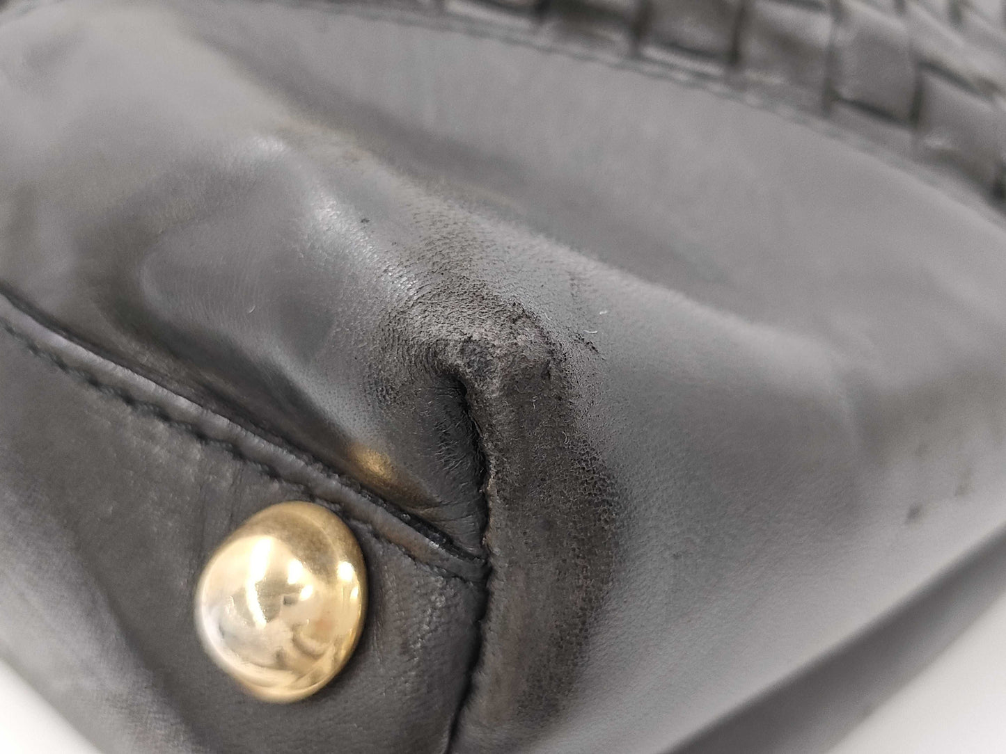 BOTTEGA VENETA Bottega Veneta Handbag Leather Intrecciato Black