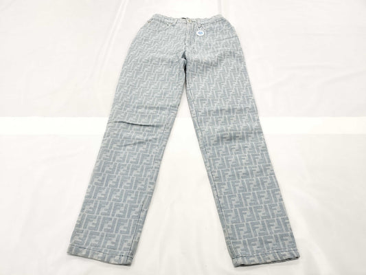 FENDI Zucca print denim pants, size 40