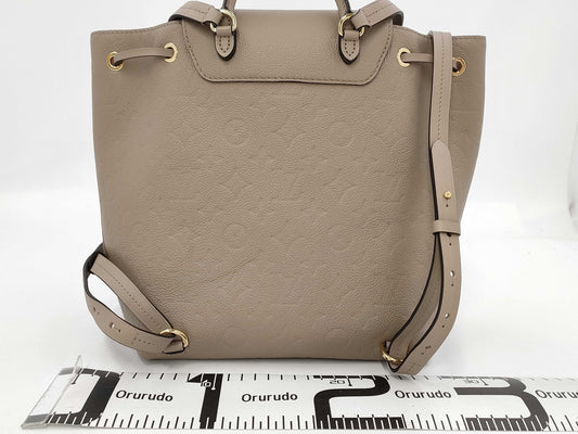 LOUIS VUITTON Monogram Empreinte Montsouris PM M45410 Beige RFID Enabled Backpack