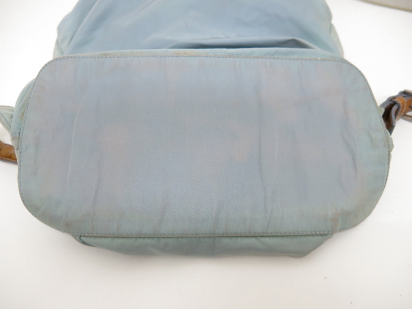 PRADA PRADA Prada Two-Point Triangle Logo Plate Pocono Nylon Backpack Black/Light Blue
