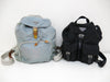 PRADA PRADA Prada Two-Point Triangle Logo Plate Pocono Nylon Backpack Black/Light Blue