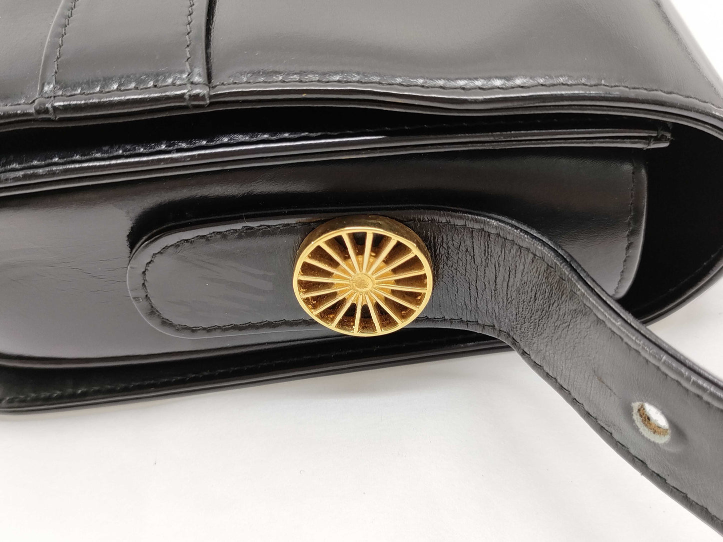 CELINE CELINE Leather Shoulder Bag with Carriage Hardware