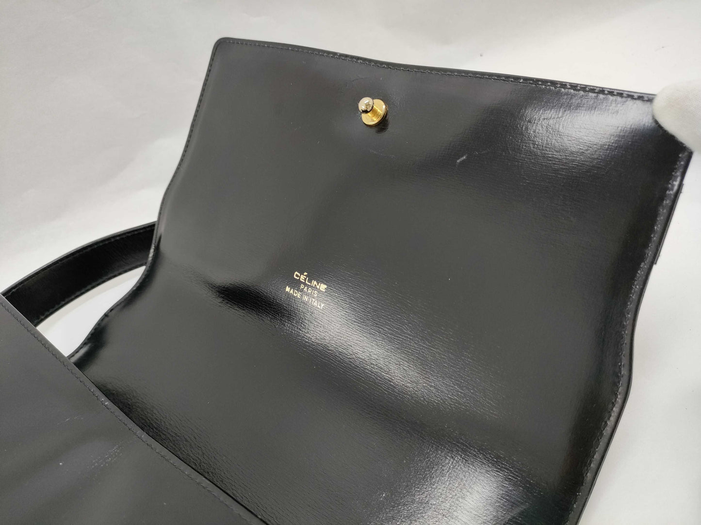 CELINE CELINE Leather Shoulder Bag with Carriage Hardware