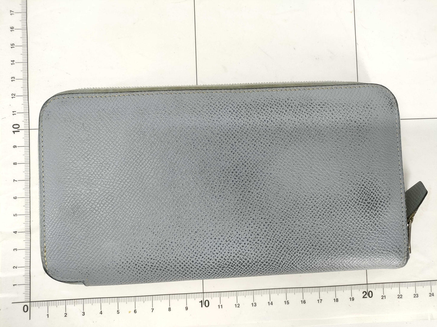 HERMES Azap Long Classic Epson Gray Wallet