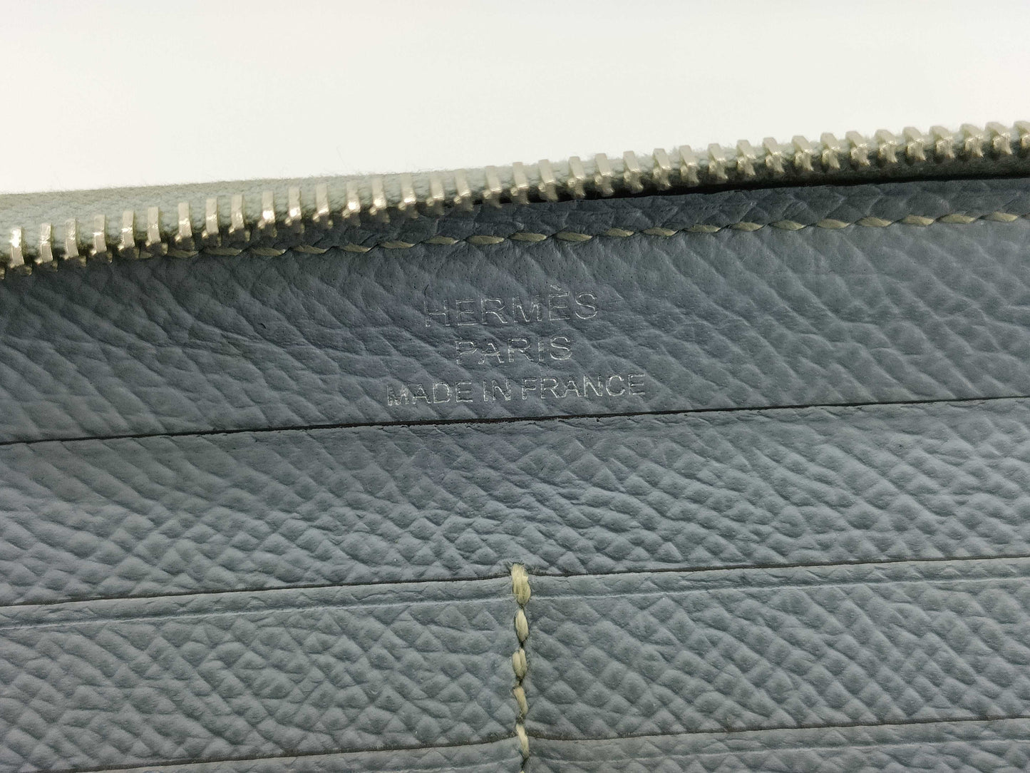 HERMES Azap Long Classic Epson Gray Wallet