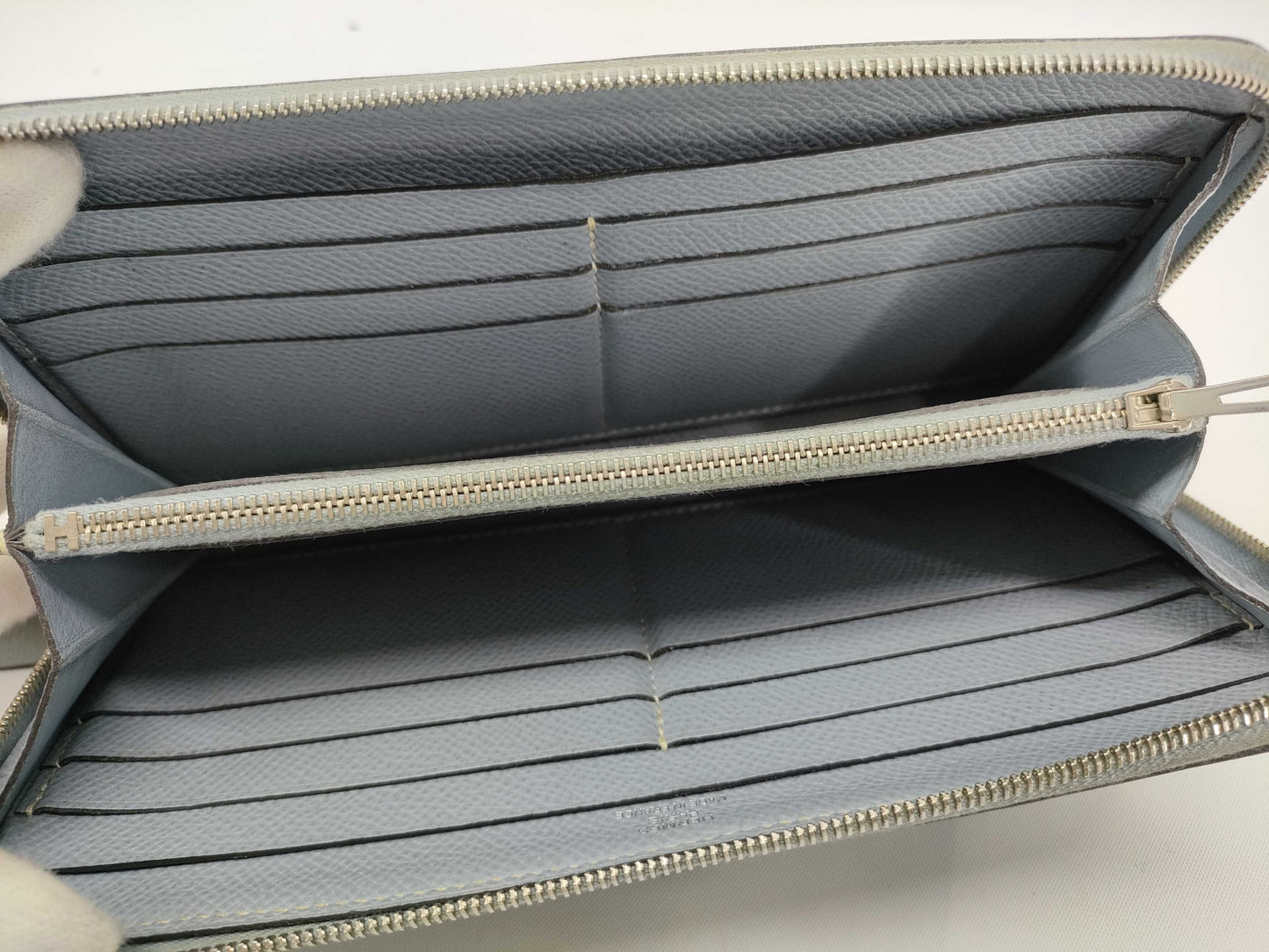 HERMES Azap Long Classic Epson Gray Wallet