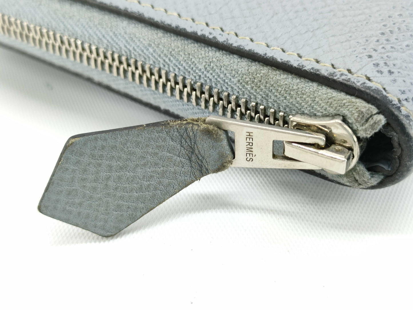 HERMES Azap Long Classic Epson Gray Wallet