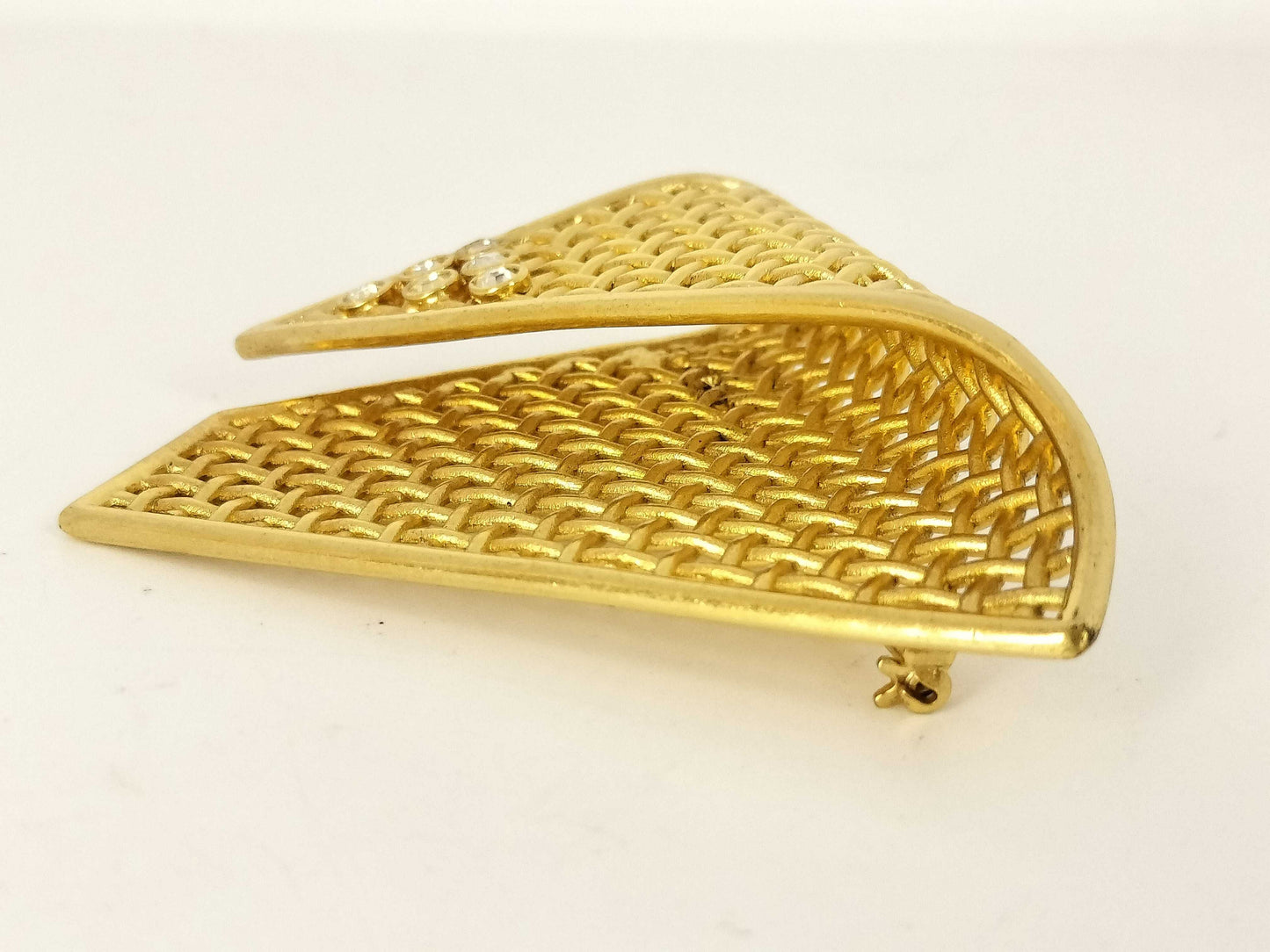 Dior Christian Dior Gold Rhinestone Brooch Jewelry Brooch