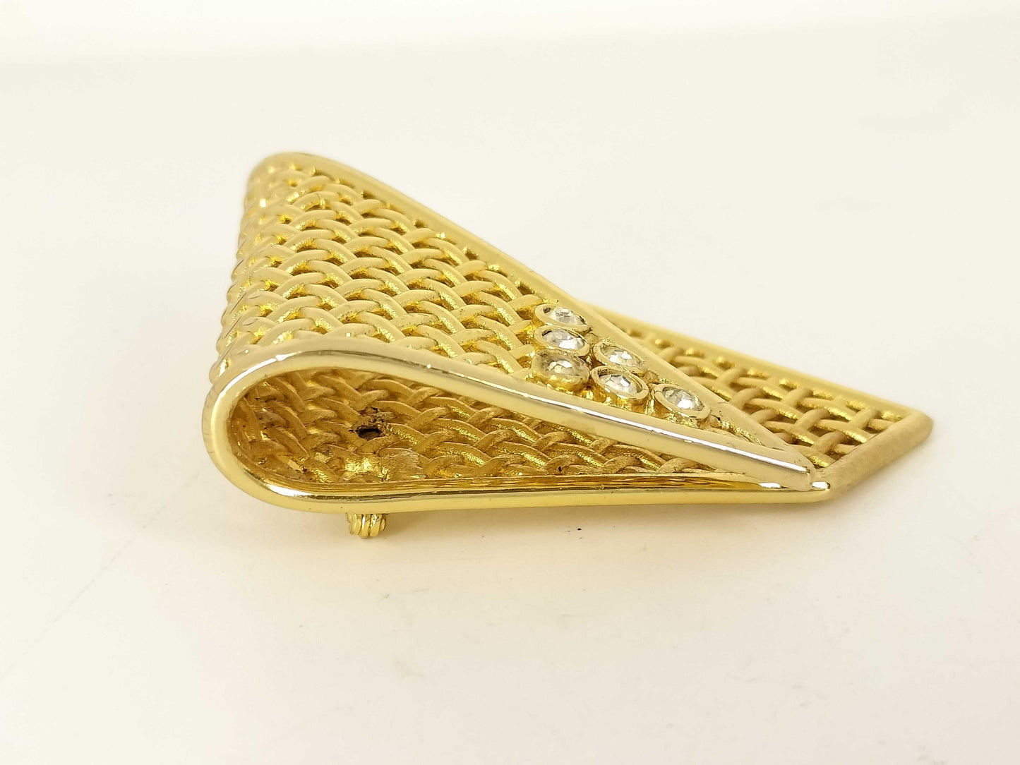 Dior Christian Dior Gold Rhinestone Brooch Jewelry Brooch