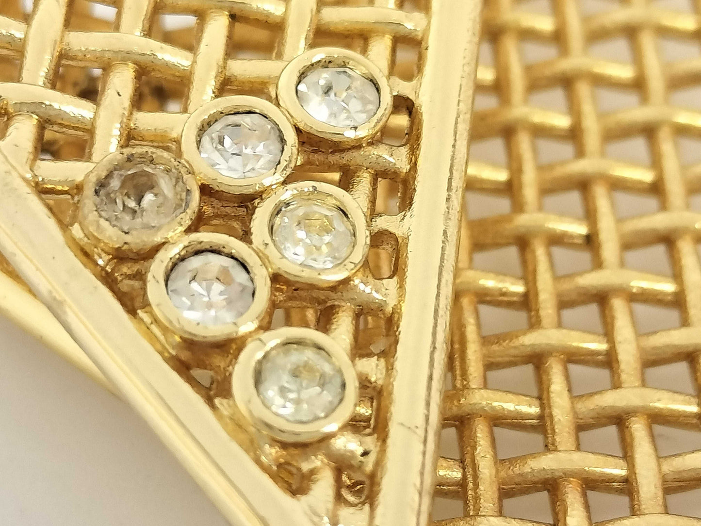 Dior Christian Dior Gold Rhinestone Brooch Jewelry Brooch