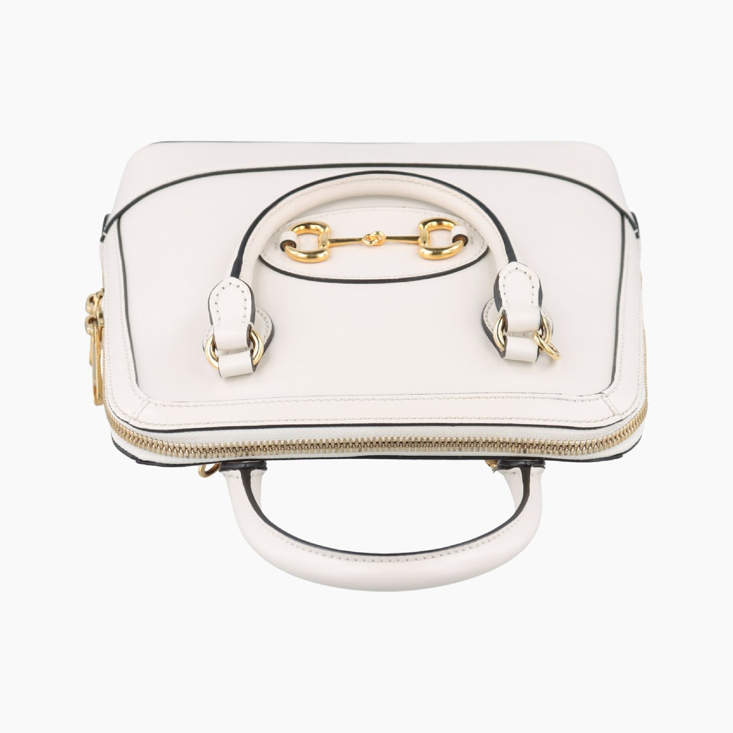 GUCCI Horsebit 1955 White Leather 621220F031970629 Shoulder Bag