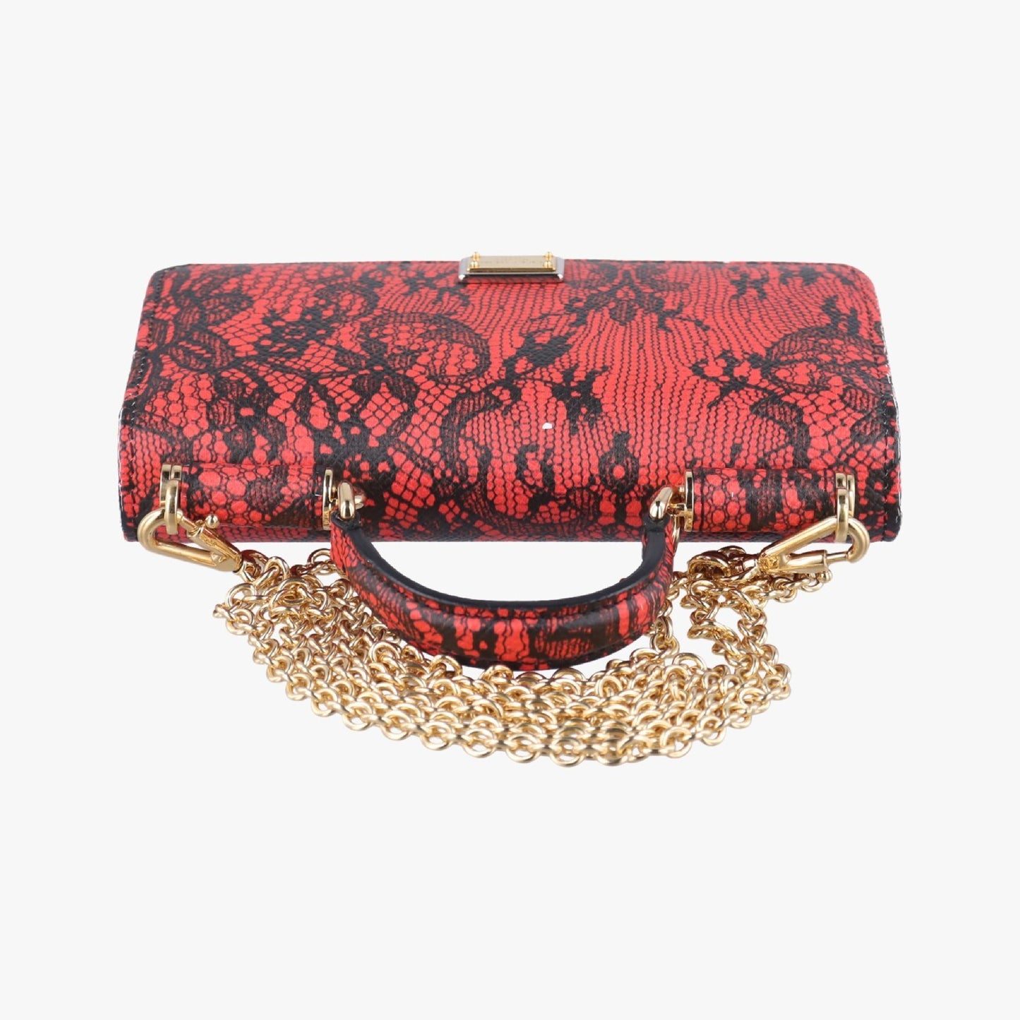D&G Lace Wallet Mini Red x Black Shoulder Bag