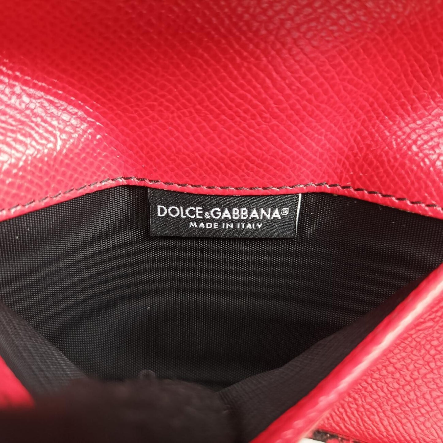 D&G Lace Wallet Mini Red x Black Shoulder Bag