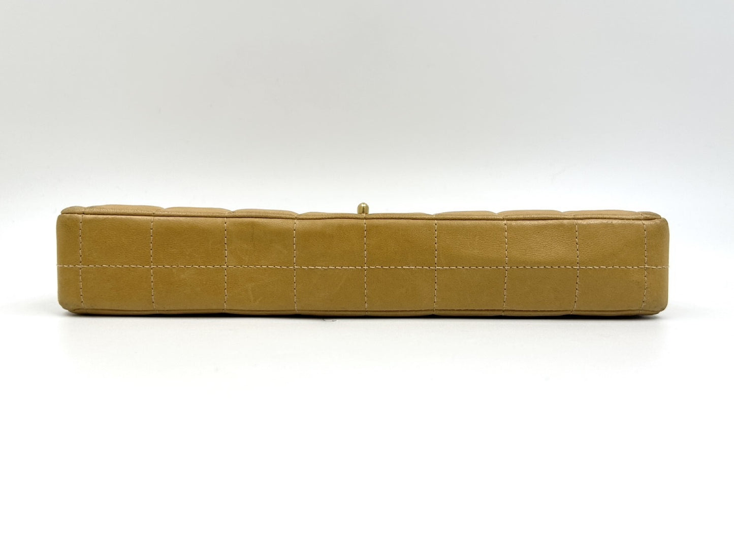 CHANEL CHANEL Chocolate Bar Beige Shoulder Bag with Seal and Shop Seal