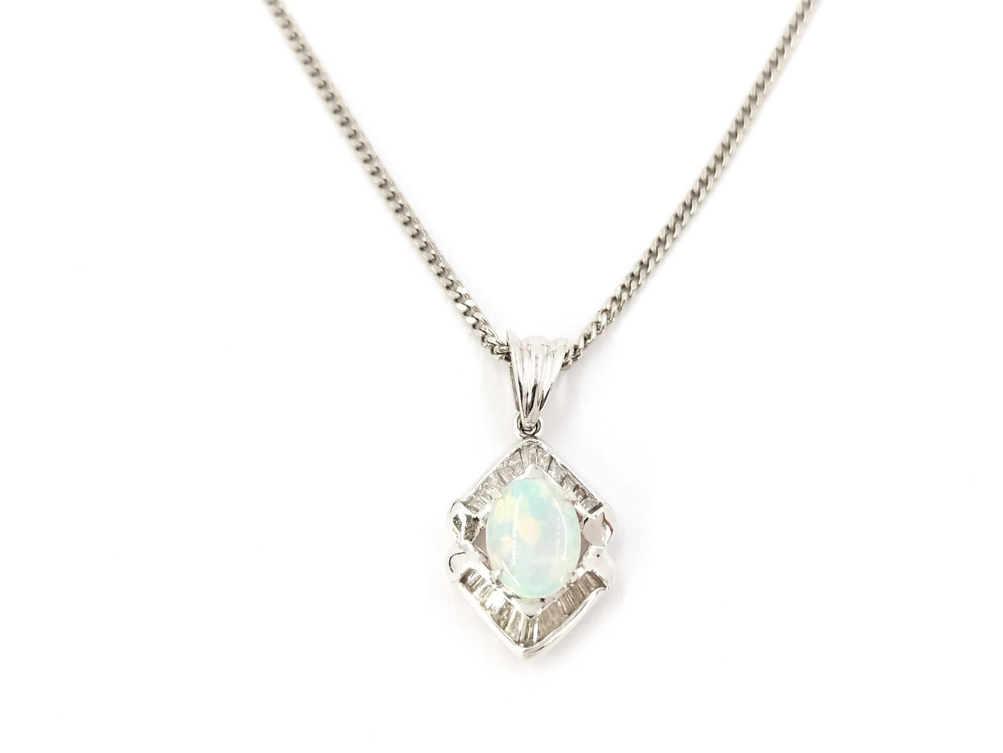 OP 0.59ct D 0.30ct PT900/850 7.5g Necklace
