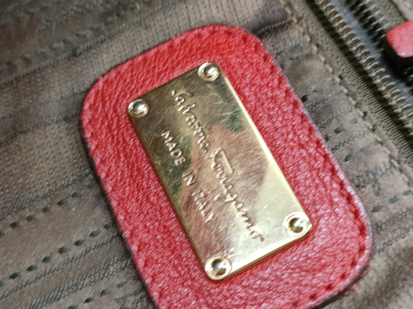 Salvatore Ferragamo Gancini Leather Tote Bag, Red