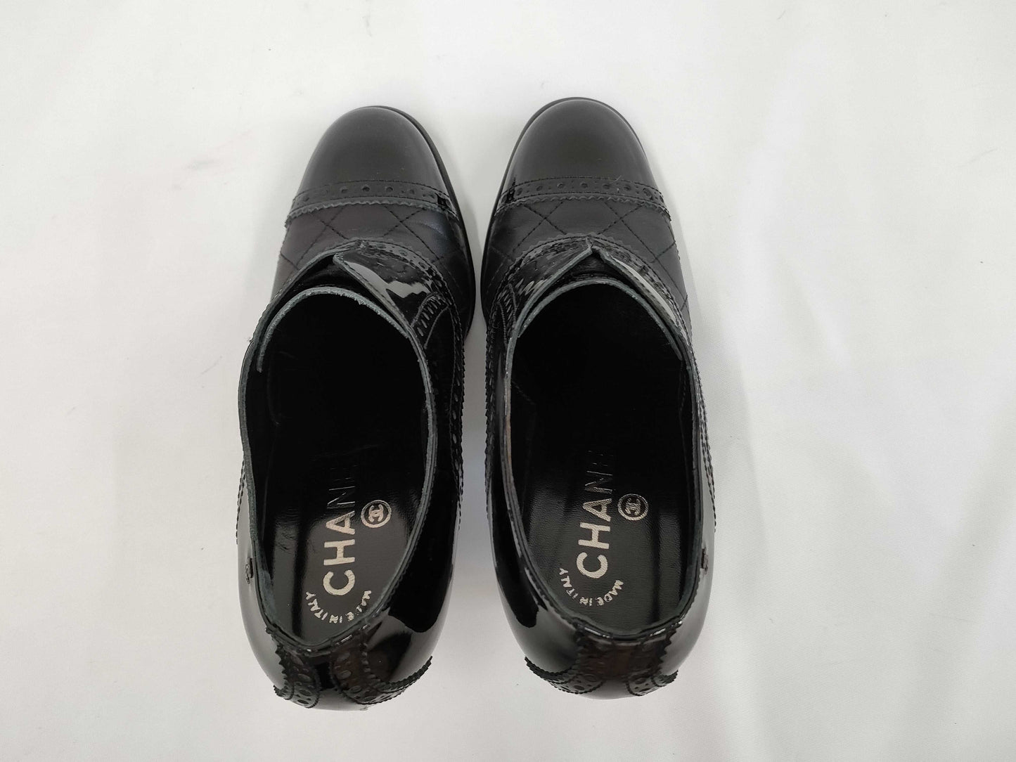 CHANEL CHANEL Leather Patent Matelasse Bootie Pumps Heels Shoes Size 35 1/2 Other Shoes