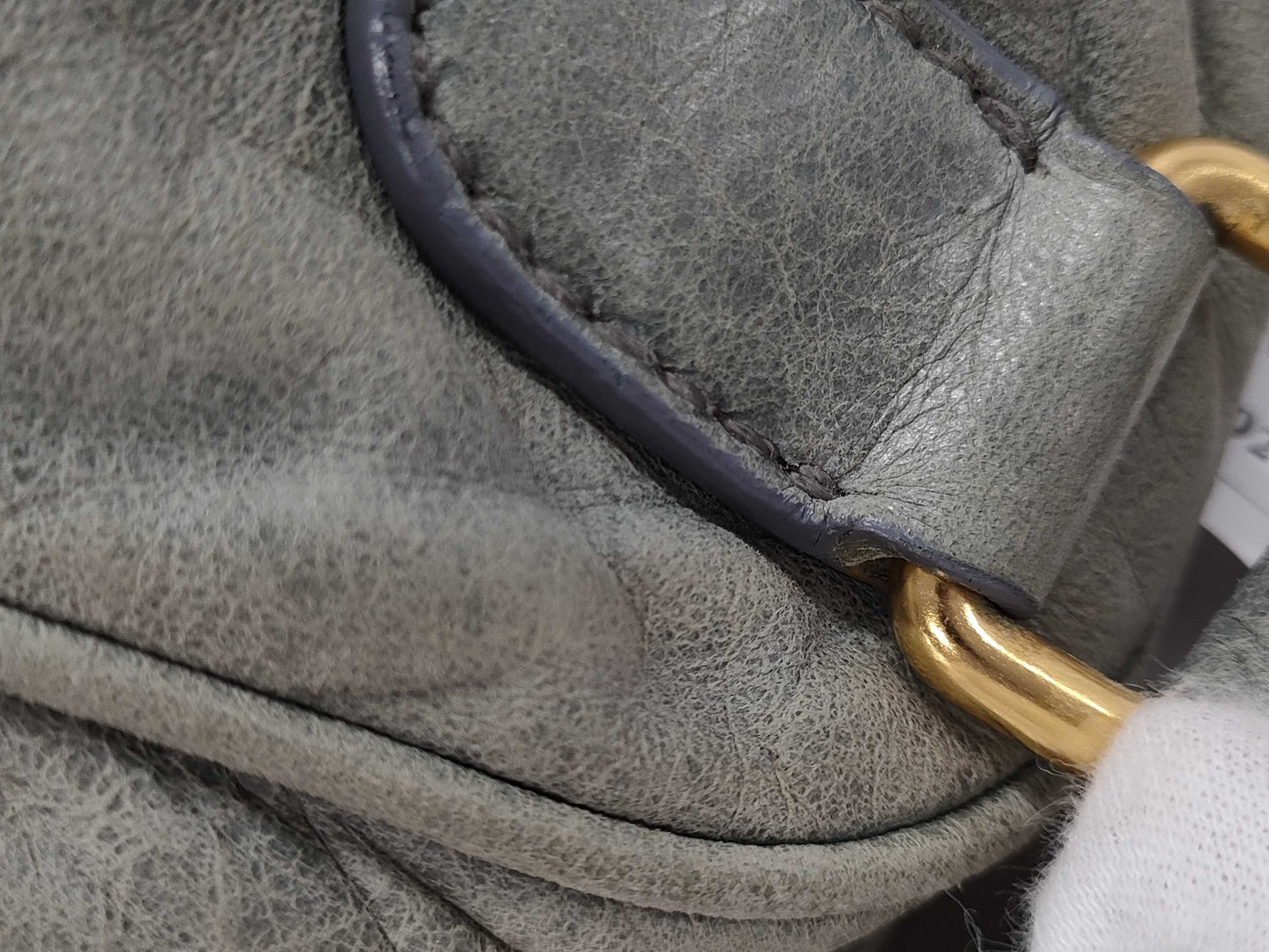 Miu Miu Miu Miu Miu Handbag 2-way Shoulder Bag Leather Khaki Gray Bag