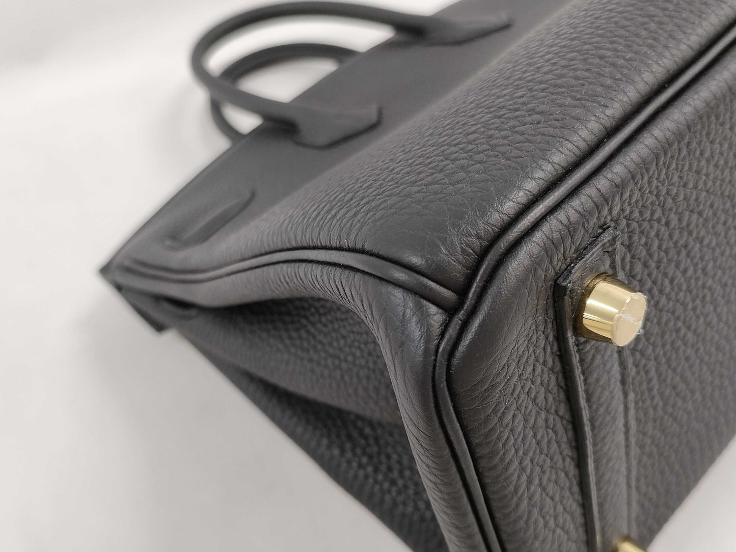 HERMES Birkin 25 Togo Black Gold Hardware Z Stamp Black Noir Handbag