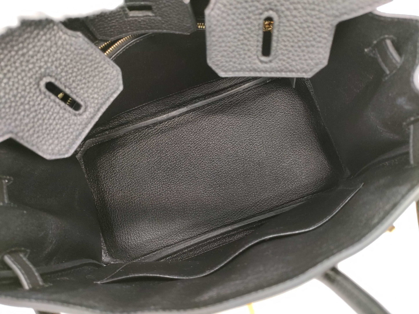 HERMES Birkin 25 Togo Black Gold Hardware Z Stamp Black Noir Handbag