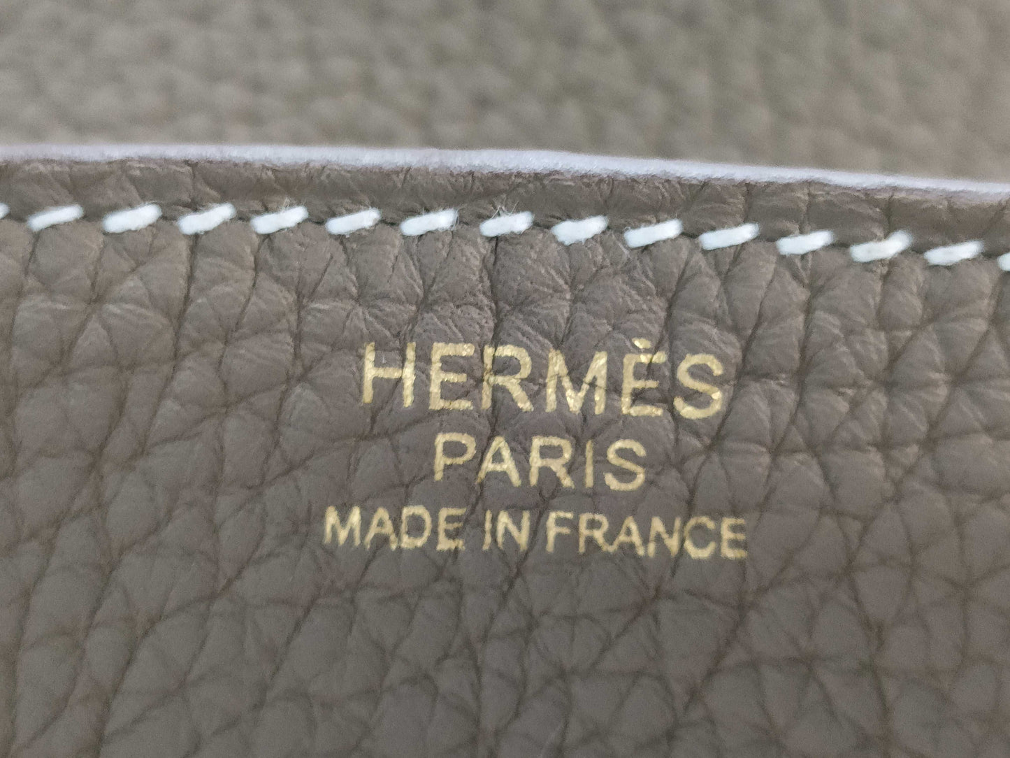 HERMES Birkin 30 Etoupe Togo Gold Hardware W Stamp Handbag
