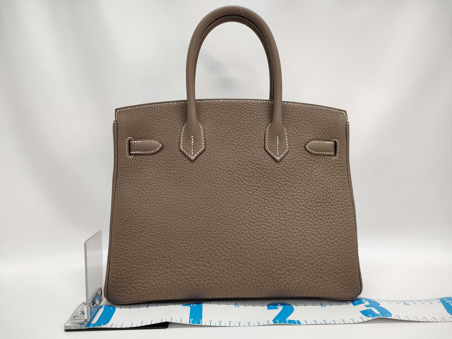 HERMES Birkin 30 Etoupe Togo Gold Hardware W Stamp Handbag