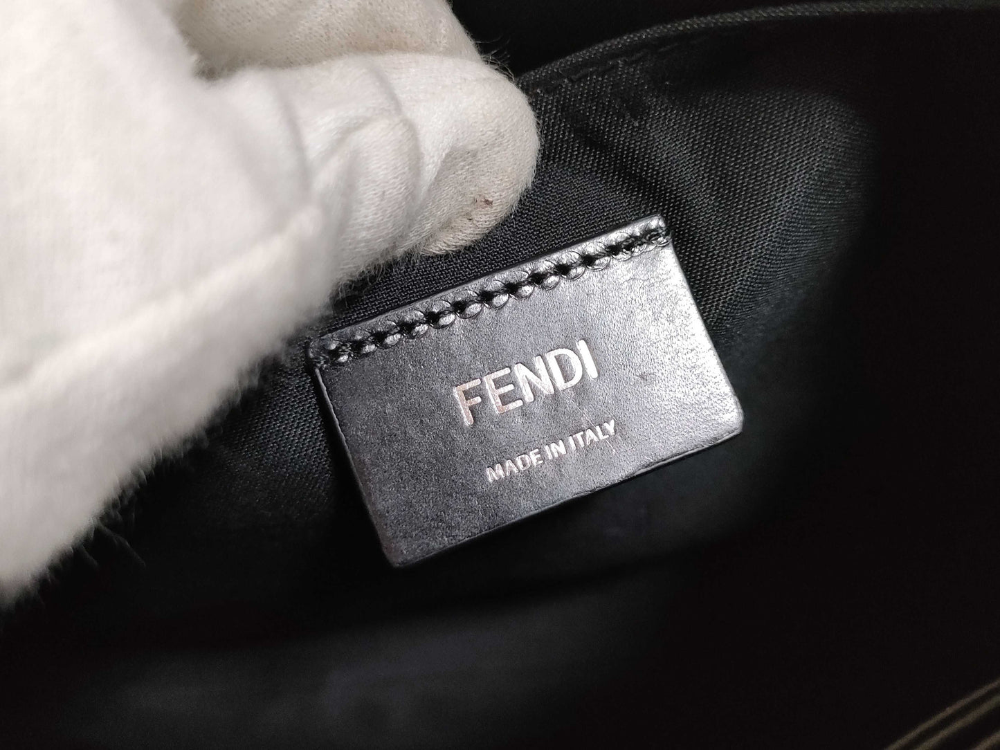 FENDI Zucca PVC and Leather Clutch Bag, Black, 7VA491