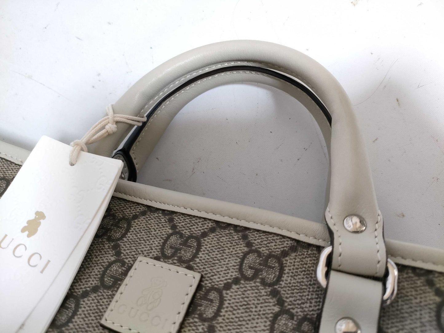 GUCCI Kids' GG Supreme Handbag, Beige, 297557