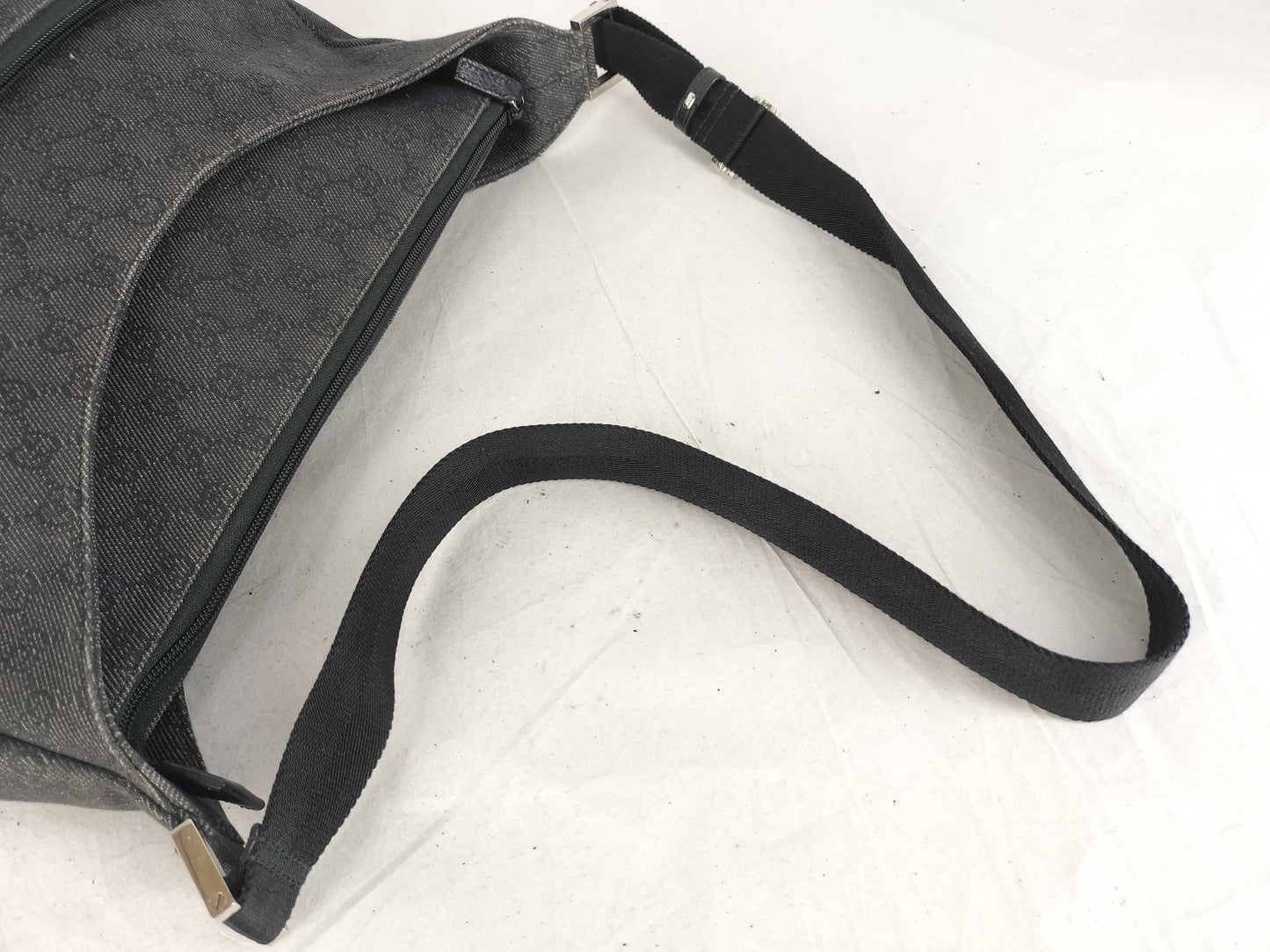 GUCCI GG Nylon Shoulder Bag, Black, 112249