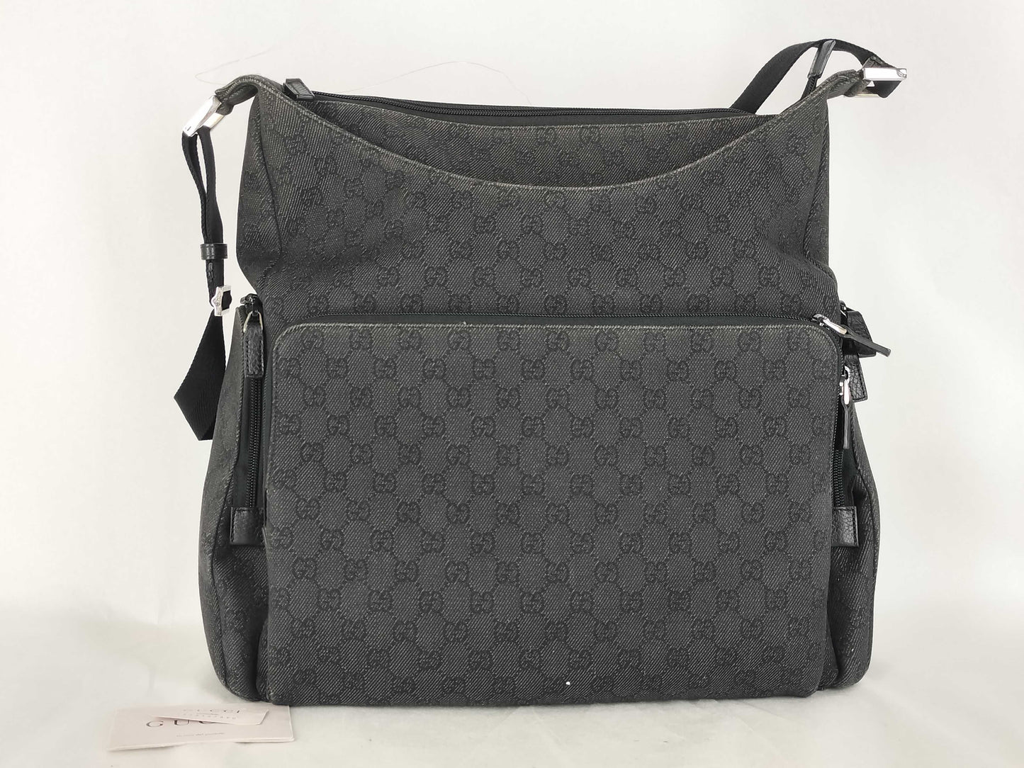 GUCCI GG Nylon Shoulder Bag, Black, 112249