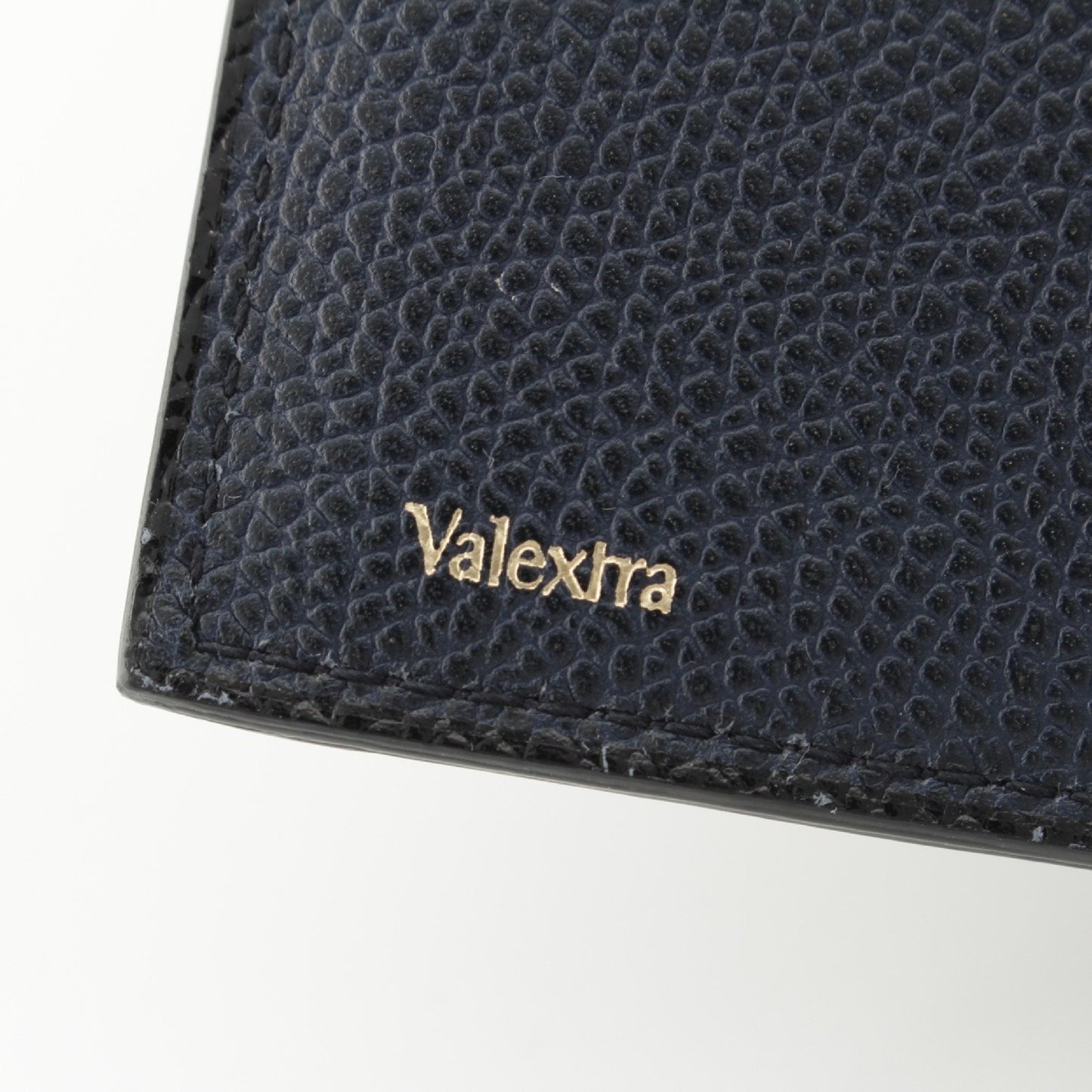 Valextra Brera Leather Tri-fold Wallet in Navy