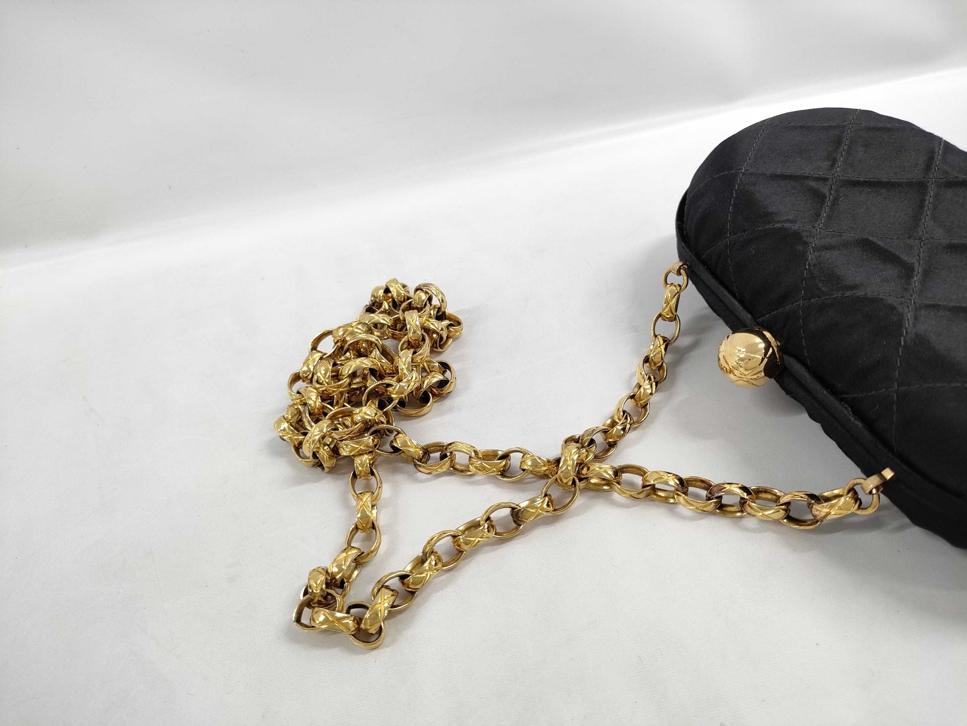 CHANEL CHANEL Clasp Satin Matelasse Chain Shoulder Bag