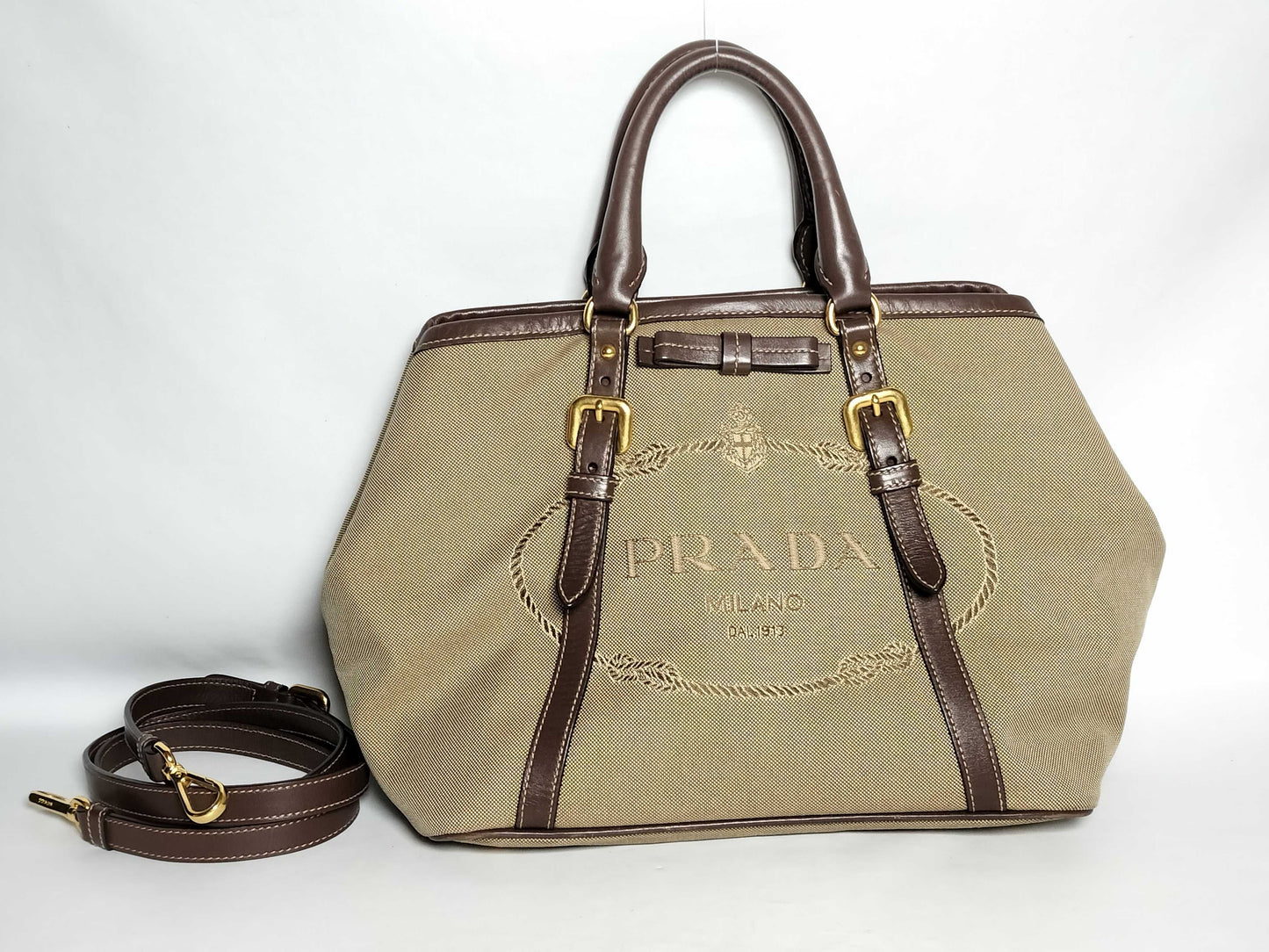 PRADA Jacquard 2-way Shoulder Bag/Tote Bag