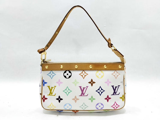 LOUIS VUITTON Multicolore Pochette Accessoires M92649 SL0043 White Pouch