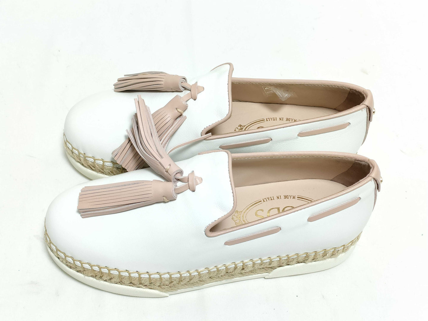 TODS Tassel Espadrille Leather Loafers Women's Size 34 1/2 Sneakers