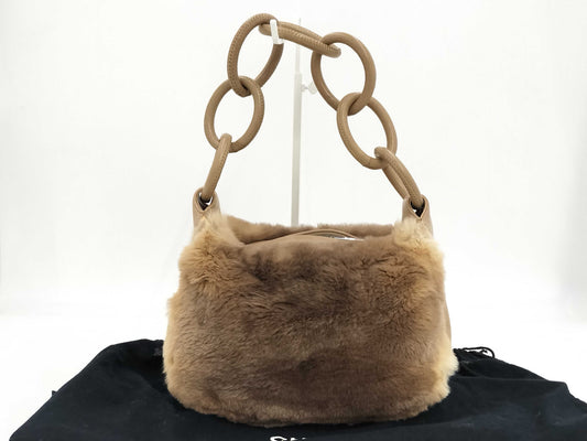 CHANEL Lapin Fur Chain Shoulder Bag
