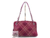 CHANEL Suede and Leather Wild Stitch Chain Shoulder Bag, Purple, with Charm and Seal, 18106488 Shoulder Bag
