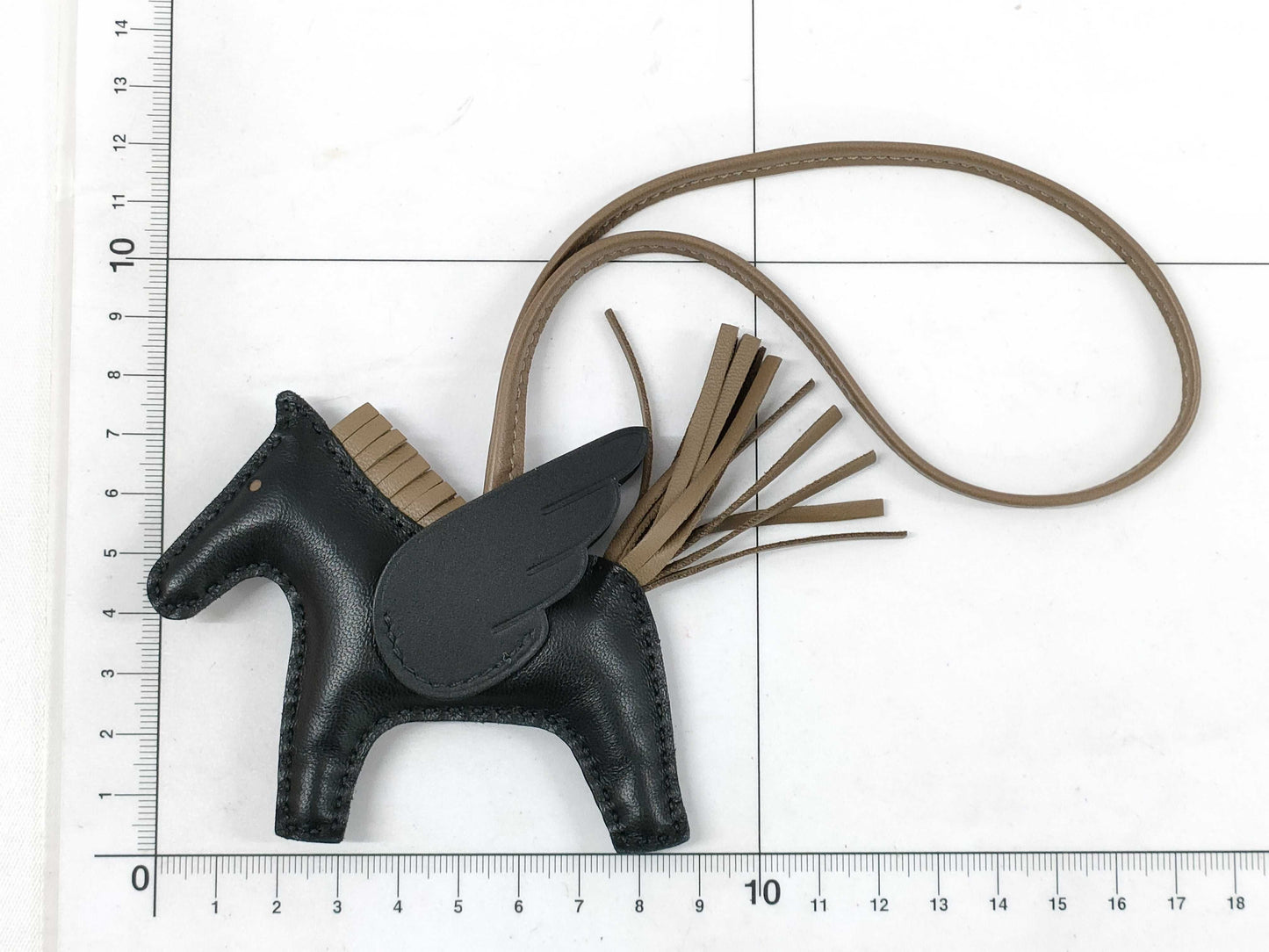 HERMES Charm Rodeo Pegasus PM Black/Etoupe Double Stamp Other Accessories