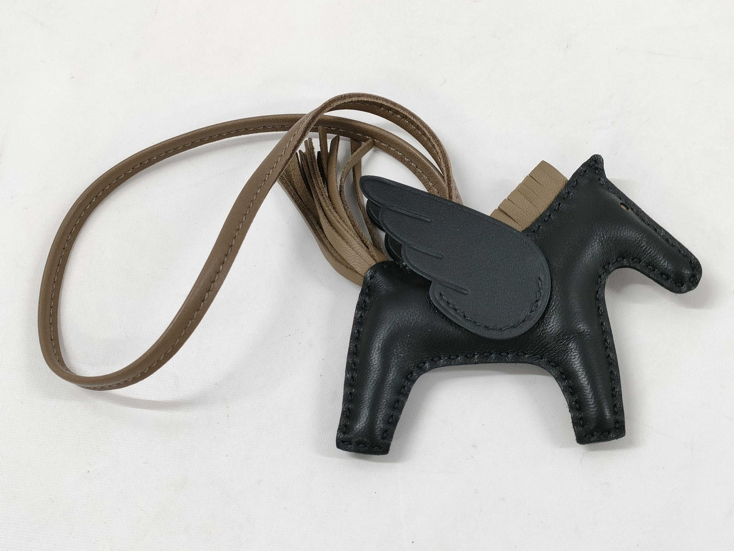 HERMES Charm Rodeo Pegasus PM Black/Etoupe Double Stamp Other Accessories