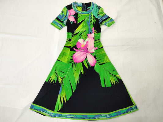 LEONARD Floral Print Dress, Cancan Material, Size 0