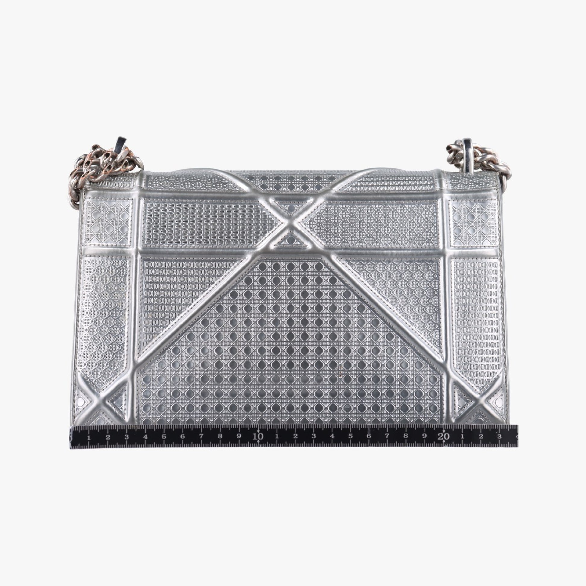 Dior Diorama Silver Leather 09-BO-1116 Shoulder Bag
