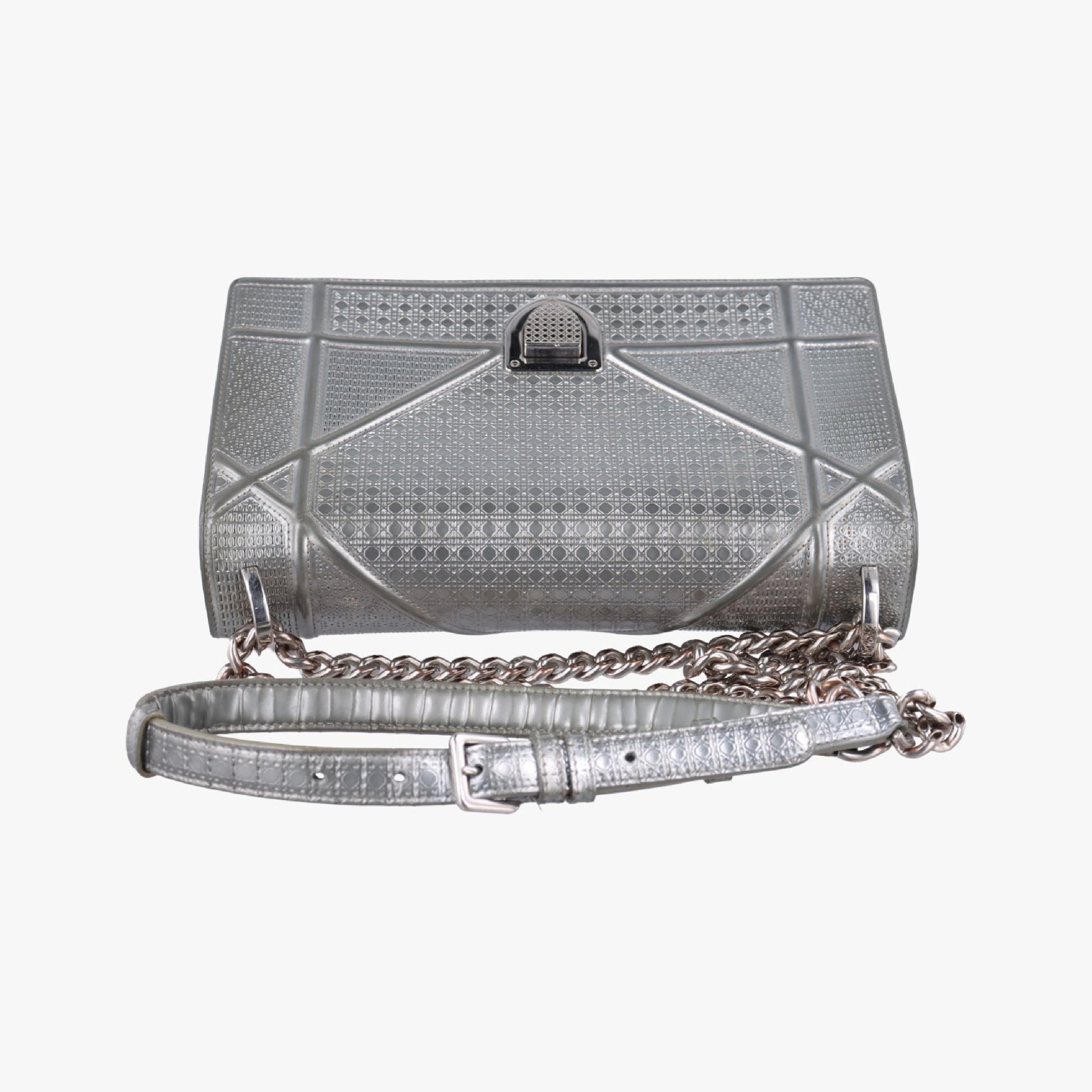Dior Diorama Silver Leather 09-BO-1116 Shoulder Bag