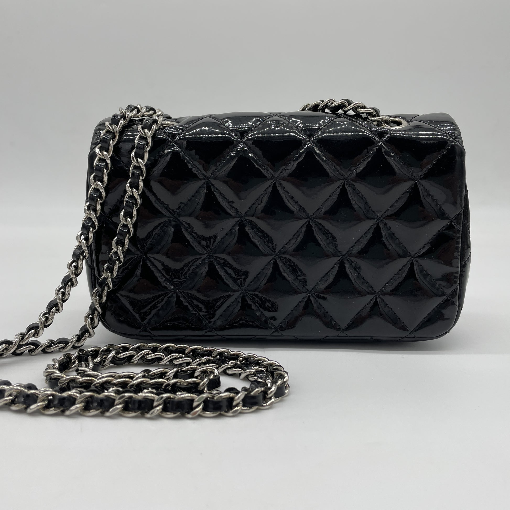 CHANEL Mini Matelasse Chain Shoulder Bag, Black, 18th Series