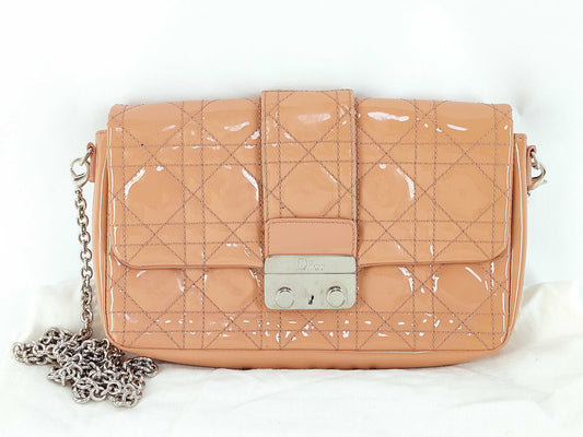 PH-Dior Beige Cannage Patent Leather Miss Dior Promenade Shoulder Bag