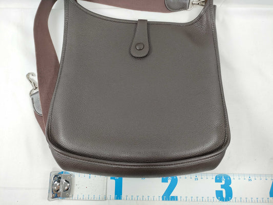HERMES Evelyn PM □G Shoulder Bag, Box and Bag are out of shape, Corners are worn, Shoulder strap does not return to its original position