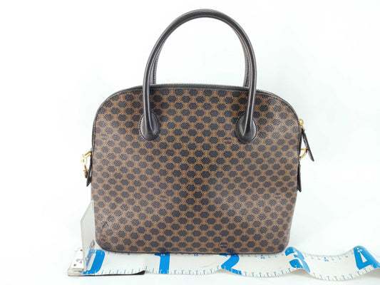 CELINE Black Macadam 2-way Half Moon Bag Handbag